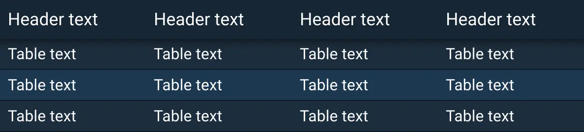 Hovered Table Row